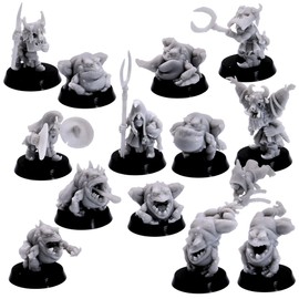 Forged Terrain Fantasy Swamp Goblin Herds Set 32mm Scale Miniatures for Tabletop Gaming Cavalry Unit Monster Pack Figures