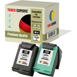 TONER EXPERTE 2 XL Printer Cartridges Compatible with 338 343 PSC 1610 2355 Photosmart 2575 2610 2710 8150 8450 8750 C3180 DeskJet 460 460c 5740 6540 6620 6840 9 9800 PSC 1610 2355 (Black, Colour)