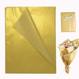 OTMVicor - Carta velina dorata, 50 fogli di carta da regalo metallizzata, 35,6 x 50,8 cm, per matrimoni, compleanni, anniversari, feste, San Valentino