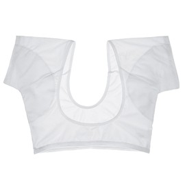 SUPVOX Underarm Sweat Pads - Washable & Breathable Sweat Guard Underwear Vest Short Sleeve Dress Armpit Pads for Women Girls Ladies White