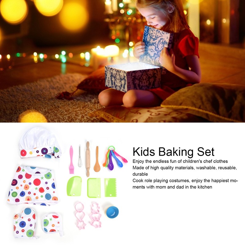 26 Pcs Children Chef Set Washable Safe Kids Chef Role