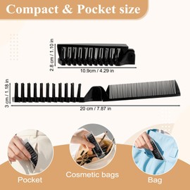 Foldable Hair Combs in Bulk, Individually Wrapped for Women and Men, Sturdy Double Tooth Hair Pocket Comb, Suitable for Travel Hotel Homeless Shelter Charity Church Black (7.8 inch, Count, 120)