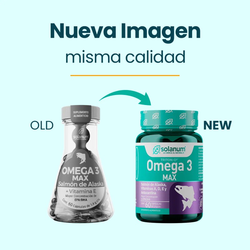 Solanum Línea Turquesa Omega 3 Max +vitaminas A,d,e- 60 Caps