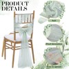 16 Packs Pearl Chair Sashes Wedding Decorations 8ft Sage Green