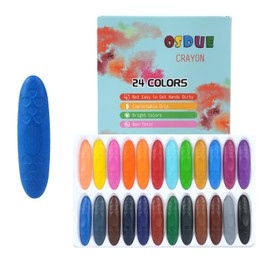 OSDUE 24 Colors Non Toxic Crayons for Kids, Washable Toddler Crayons, Peanut Shape Crayons, Easy to Hold Wax Colouring Crayons Party Bag Favours Boys and Girls Unisex, Coloring Art Supplies Toys