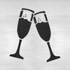 Champagne Glasses Stencil Template for Walls and Crafts - Reusable