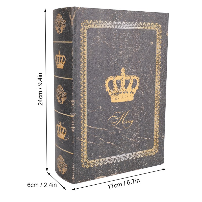 Book Shape Storage Box Large Capacity Wooden European Style Decorative