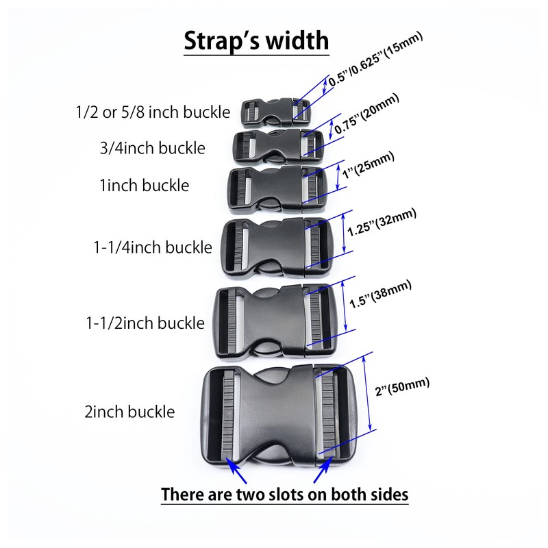 BOSWOAK Side Release Buckles Heavy Duty Plastic Buckle Clips Snaps