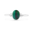 Oval malachite 925 Sterling Silver Ring - Delicate BOHO Chic