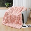 UKELER Pink Faux Fur Throw Blanket for Girls 50''x60'' Decorative