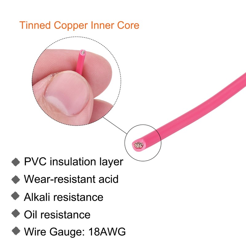 sourcing map 18AWG Wire 18 Gauge Stranded Wire PVC Hookup