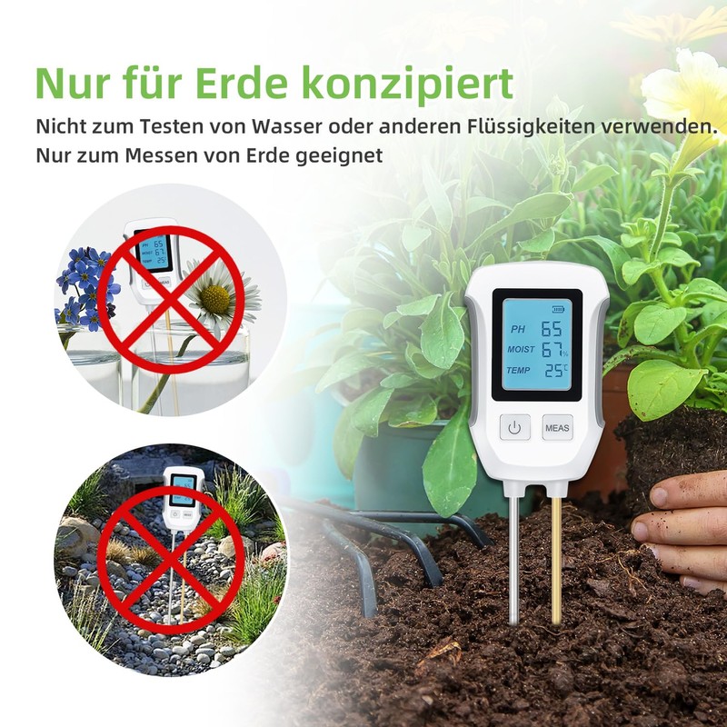 Tolesum 3-in-1 Soil Meter, PH Value Soil Meter, Digital Soil
