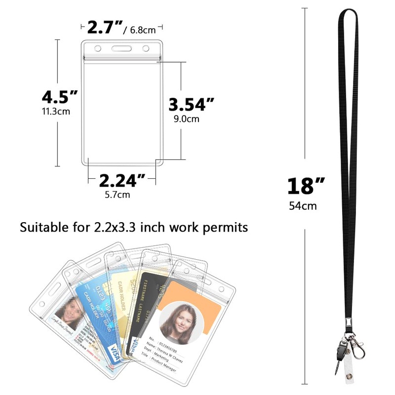 3 Pack Neck Lanyard with ID Badge Holder, Office Strap