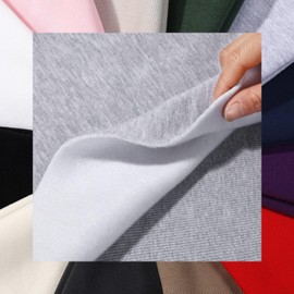 Sweatshirt Fabric Heavy Brushed Jumbo Fleece Cotton French Terry Matching Rib, 380G (14Ounce) by Neotrims UK. Beige, Fabric Only: 1 Meter