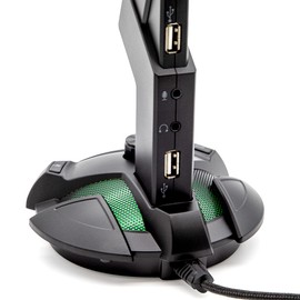 Yeyian Soporte Gamer Over power para audifonos, 2 puertos USB, Negro/Led RGB (YAO-29201N)