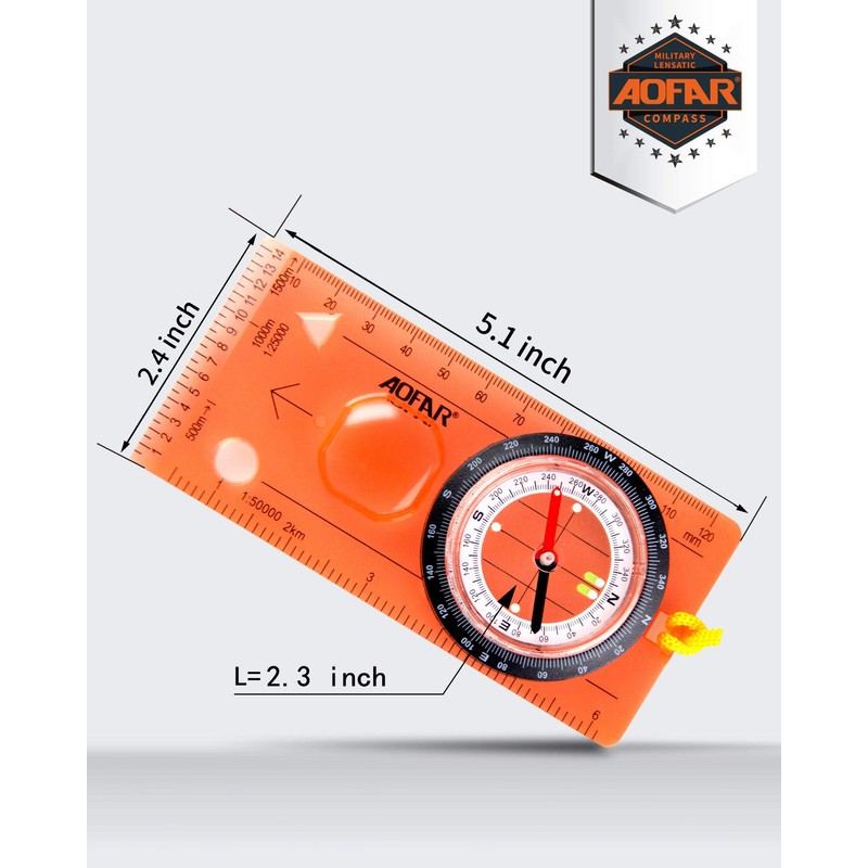AOFAR Orienteering Compass AF-5C for Hiking , Boy Scout Compass