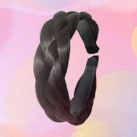Diadema de 4 hebras de pelo sintético trenzado diadema trenzada con dientes banda para el cabello accesorio de belleza