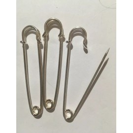 Platinum 3  Kilt Pins Silver Plated Steel 3" long fasteners for loosely woven fabrics
