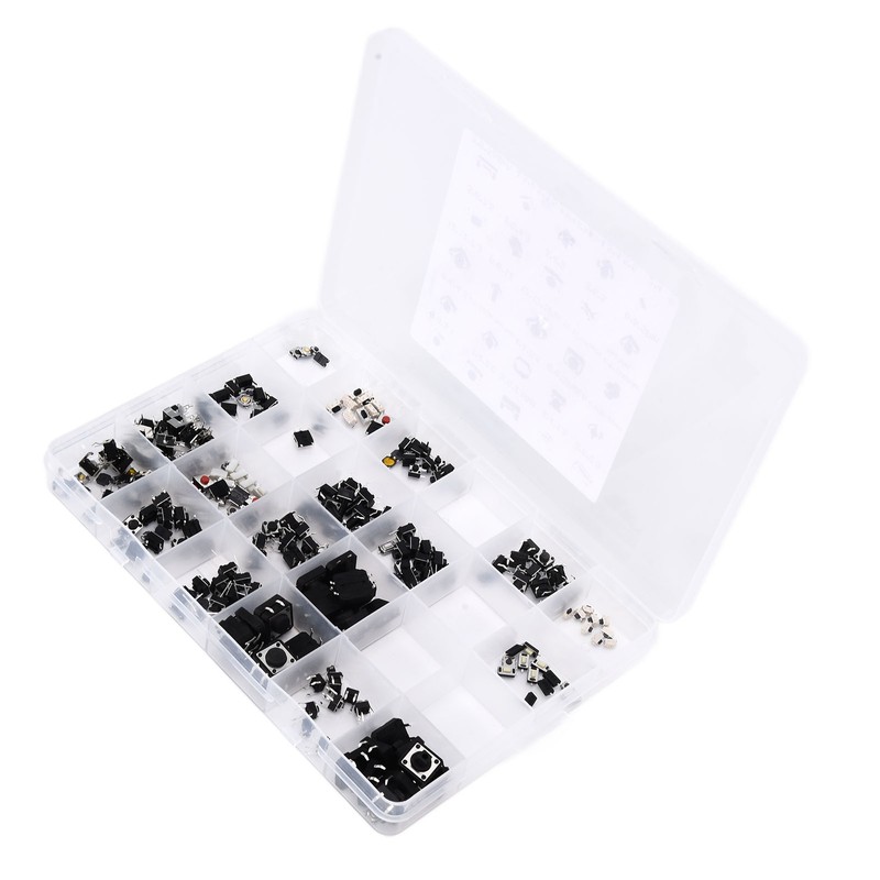 250pcs Tact Push Switch Micro Combination Kit 25 Values Boxed