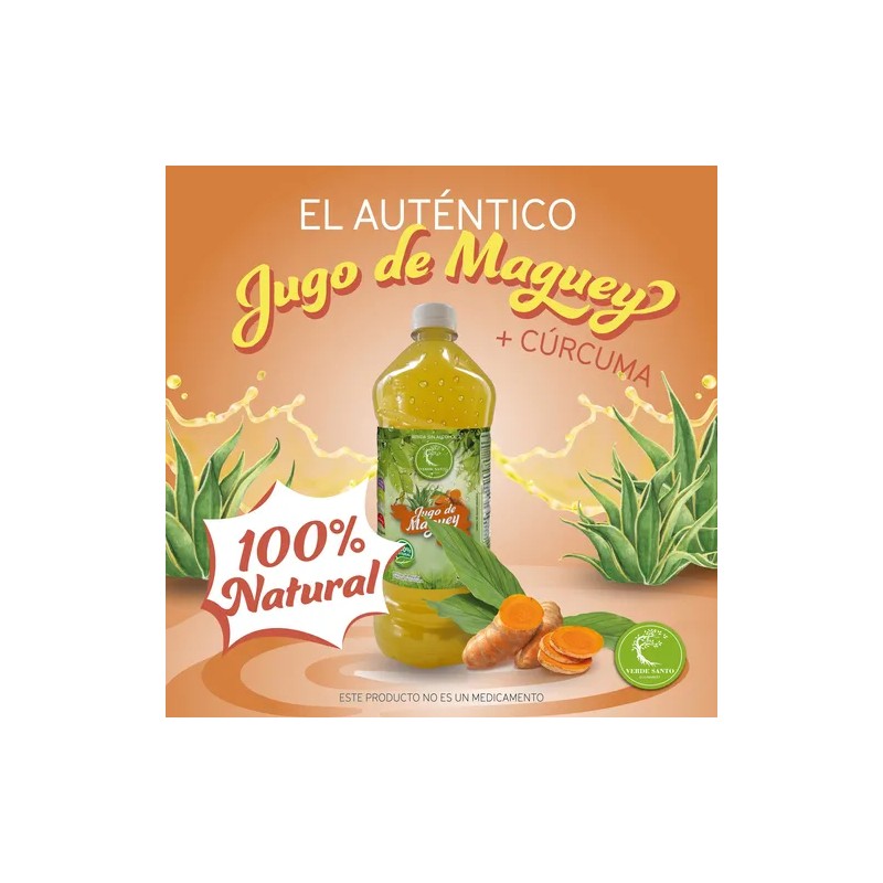 Bebida 10 Jugo Con Curcuma Verde Santo Natural Original 1l