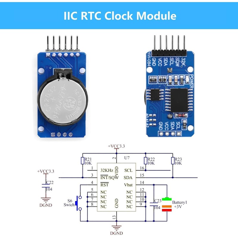 APKLVSR Real-Time Clock RTC Module AT24C32 IIC + Micro SD