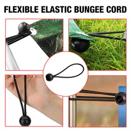 Bungee Cords Set of 20 Pieces – 6 Inch Multifunctional Bungee Straps – Reusable Elastic Tarp Rope Ties – Heavy Duty Durable Construction – Ideal for Tents, Tarpaulin, Flag Poles. Set by MYPURECORE