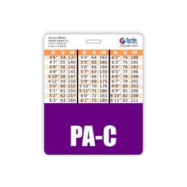 PA-C Badge Buddy Horizontal w/Height & Weight Conversion Charts (Oversized, Purple)
