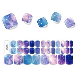 Chisafly Gel Nail Seal, Curing Type, Nail Seal, Foot Stick, Set of 32, Sparkle, Marble Nails, Cute, Self Stick, Removable, Long Lasting, Manicure, Purple