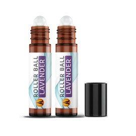 Lavender Essential Oil Aromatherapy Roll On, 2 x 10ml | Roller Ball Essential Oils for Skin | Vegan, Made in UK