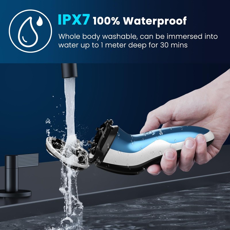 SweetLF Electric Razor for Men with Pop-Up Trimmer, IPX7 Waterproof