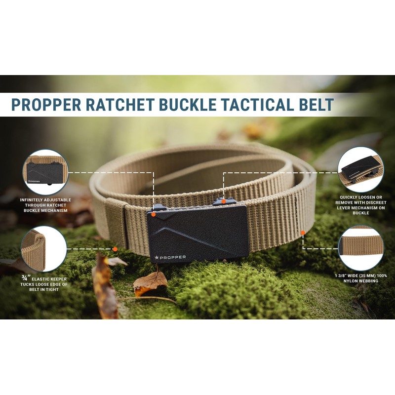 Propper Ratchet Buckle Tactical Belt, Black, Small