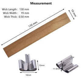 MadMedic Candle Wood Wicks 0.75 x 5.12 inch Wooden Candle Wicks for Candle Making, 100PCS Natural Candle Wick Smokeless Crackling Wood Wicks with Wick Clips Holders Metal Base