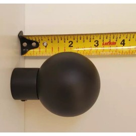 Unbranded Pair (2pcs) Black Ball Finials for 1" iron rod drapery Hardware window treatment