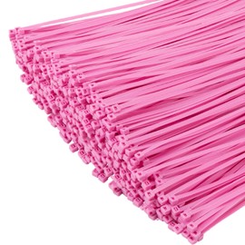 XINGO 1000 PCS Pink Zip Ties 12 Inch, 60 LBS Tensile Strength, Self-Locking Nylon Plastic Nylon PA66 Wire Ties for Indoor and Outdoor Use