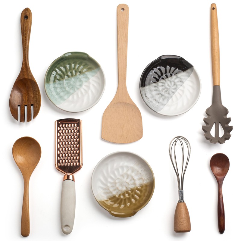 Ceramic Spoon Rest Cooking Spoon Holder for Stove Top, Modern