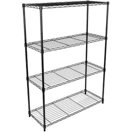 Simple Deluxe Heavy Duty 4-Tier Storage Shelving Unit, 35.83" W x 13.98" D x 55.91" H, 1000 Lbs Loading Capacity, Black