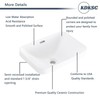KDKSC Bathroom Vessel Sink 18.2'' x 13.3'' Small Semi Recessed