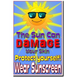 PosterEnvy NEW HEALTH POSTER - Sun Can Damage Your Skin - Protect Yourself - Wear Sunscreen
