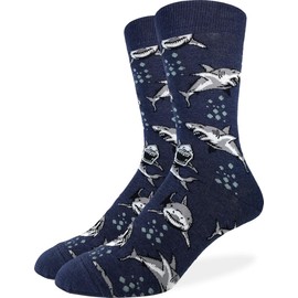 Good Luck Sock Men's Shark Attack Socks, Adult, Shoe Size 7-12