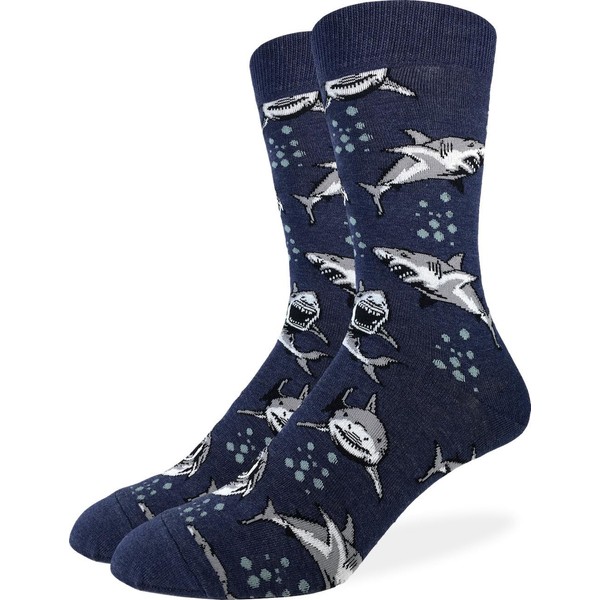 Good Luck Sock Men's Shark Attack Socks, Adult, Shoe Size