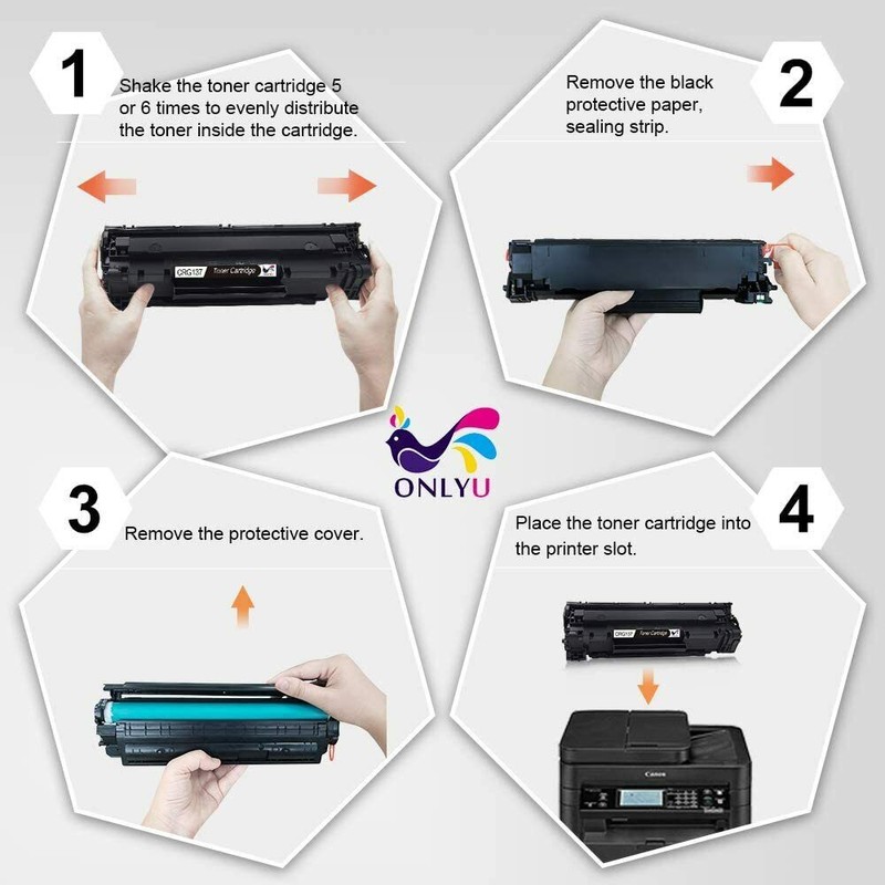 ONLYU 2x CRG 137 Toner For Canon 137 Toner Cartridge