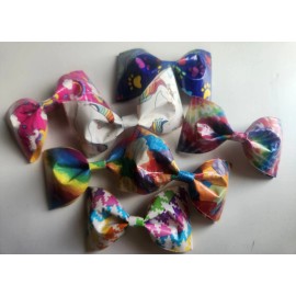 Handmade Rainbow Hair Clips / Bow Ties Set of ALL SEVEN PATTERNS Duct Tape Bow handmade