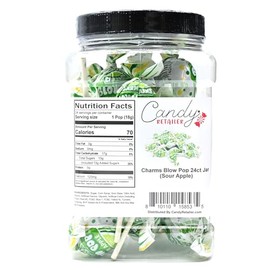 Blow Pop - Individually Wrapped 24 Count - Reusable 44oz Jar (Sour Apple)