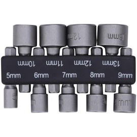 9 Pcs Hex Drill Bits Tools, Socket Nut Driver Set Hex Shank Nut Setter Driver Powerful Socket Combination Quick Change Metric Nut Driver Set for ElectricManual Screwdrivers