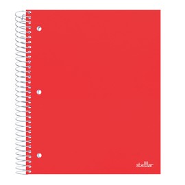 Office Depot® Brand Stellar Poly Notebook, 8 1/2" x 11", 3 Subject, College Ruled, 300 Pages (150 Sheets), Red
