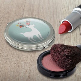 Deer and Flowers Compact Travel Purse Handbag Makeup Mirror