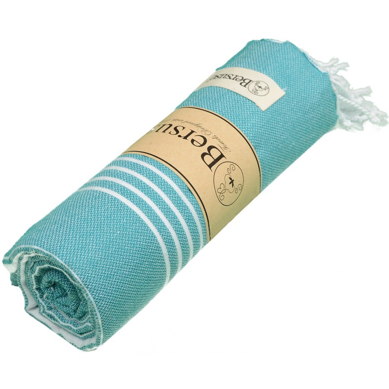 Bersuse 100% Cotton - Anatolia Peshtemal Hamam Towel - Aqua