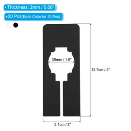 PATIKIL Clothes Dividers for Hanging Clothes, 20 Pack Rectangle Closet Clothing Rack Size Dividers Blank Labels Sorting Rectangular Separator for Closet, White, Black