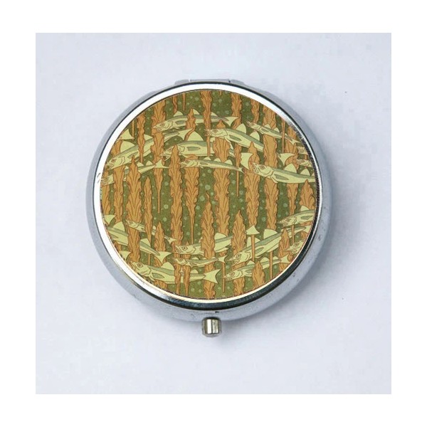 Does not apply Art Nouveau Seaweed and Fish Pill case