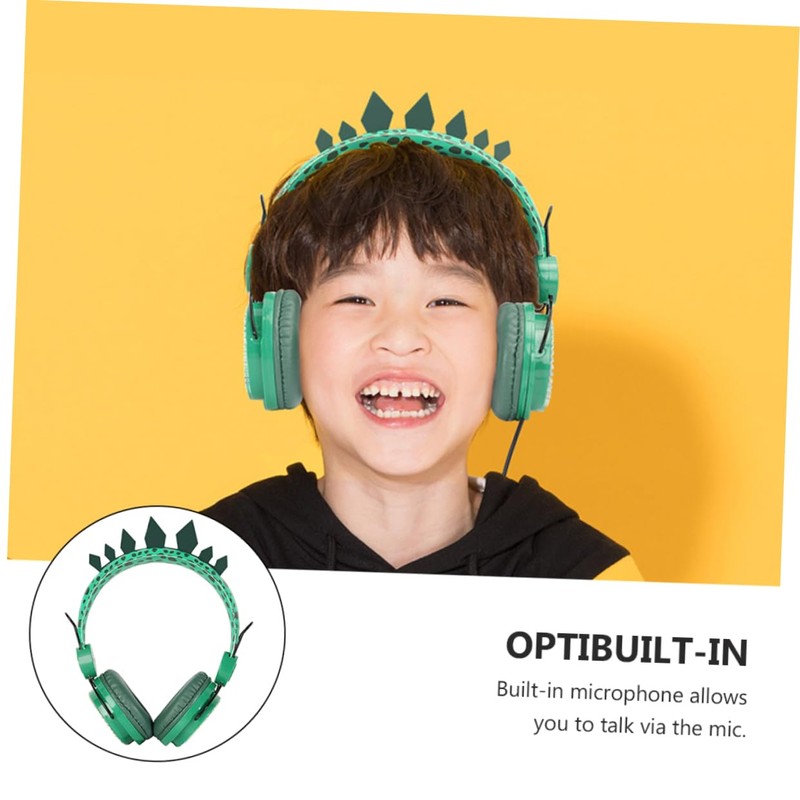 SHOWERORO Over Ear Headphone with Microphone Adorable Dinosaur Design Volume